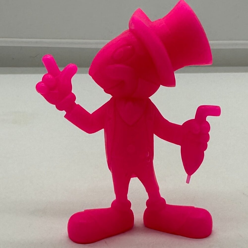 Vintage Louis MARX Pink Jiminy Cricket Figure Plastic 70's Retro Disney EUC